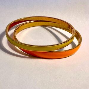 J.Crew skinny Gold and Enamel Bangles